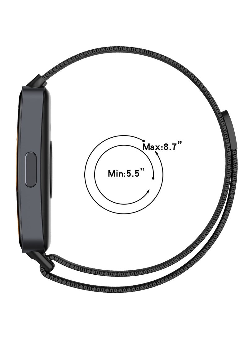 Milanese Loop Bands for Huawei Band 10/Huawei Band 9/Huawei Band 8/ Stainless Steel Metal Magnetic Replacement Strap for Huawei Band 10/9/8 Tracker Smartwatch for Women Men (Pink) - Image 3