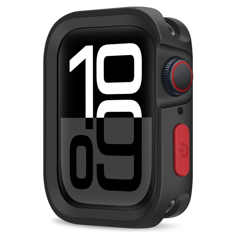ZZDZZ Rugged Case Compatible with Apple Watch Case 46mm Series 11/10, Soft Flexible TPU Shockproof Protective Bumper Cover for iWatch 46mm, Black - Image 1