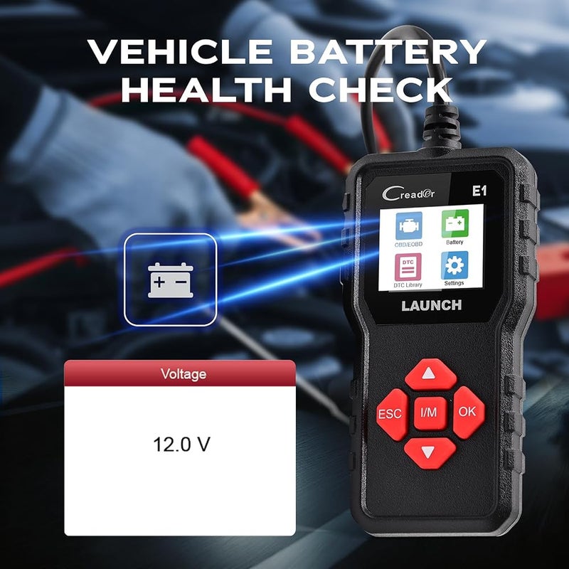 LAUNCH Creader E1 OBD2 Diagnostic Device Car, Fault Reader for Engine & Exhaust Gas, Reads & Clears Fault Codes, Shows Live Data & I/M Readiness, Supports Battery Voltage Testing & Freeze Frame Data - Image 5