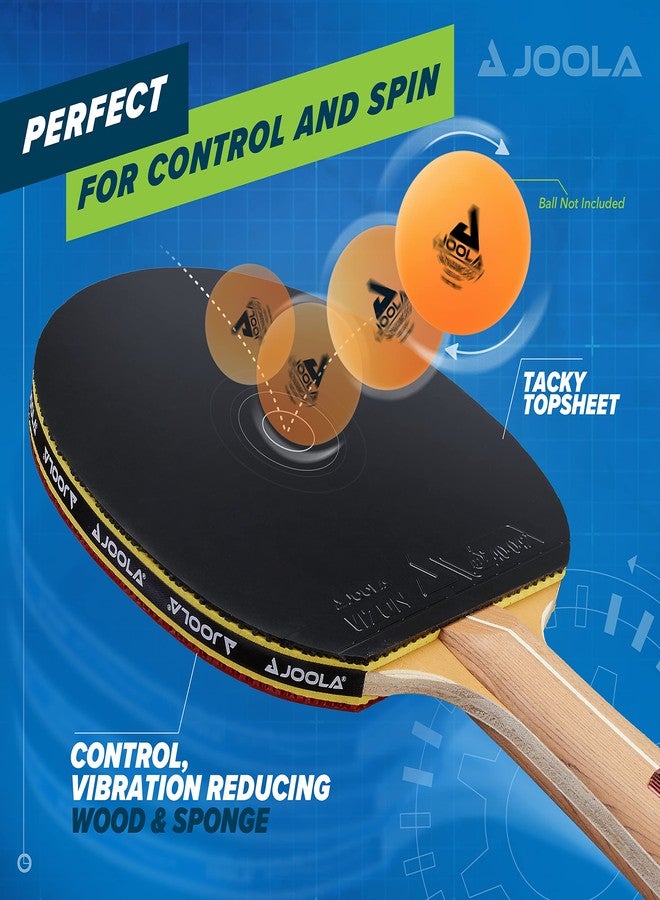 JOOLA Omega Control - Tournament Peformance Ping Pong Paddle - Table Tennis Racket for Advanced Training with Flared Handle - Includes Adapter 32 Table Tennis Rubber - Designed for Control - Image 4