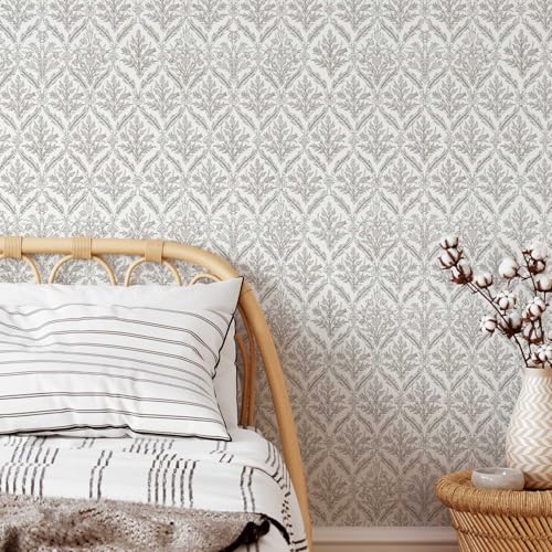 YXTII 393.7" x 17.3" Beige Peel and Stick Wallpaper Vintage Floral Wallpaper Self Adhesive Decorative Contact Paper for Bedroom Bathroom Waterproof Self Adhesive Vinyl Drawer Decor - Image 1