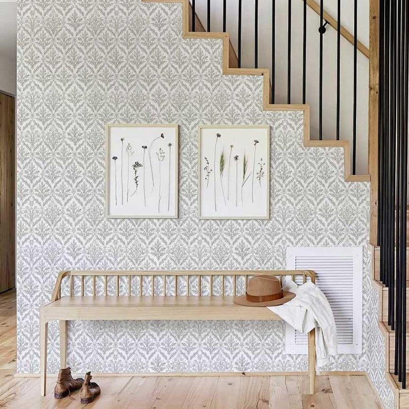 YXTII 393.7" x 17.3" Beige Peel and Stick Wallpaper Vintage Floral Wallpaper Self Adhesive Decorative Contact Paper for Bedroom Bathroom Waterproof Self Adhesive Vinyl Drawer Decor - Image 5