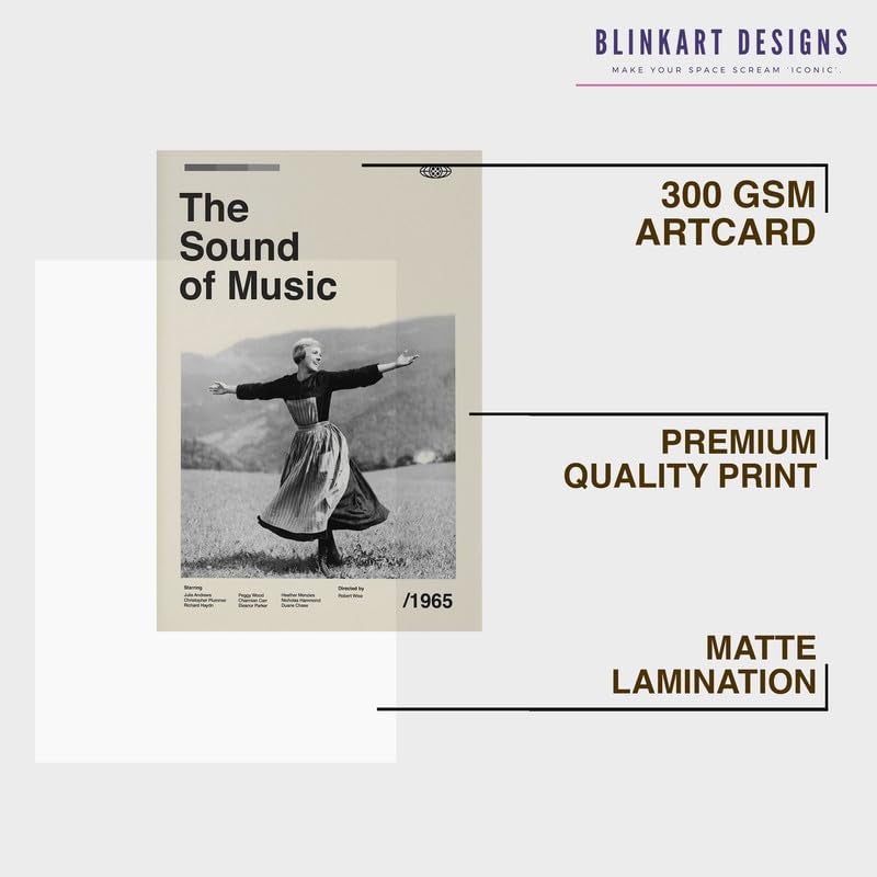 BLINKART BLINKART Aesthetic The Sound of Music Movie Photo Frame Album Poster Mid Century Wall Art Print Decor For Home Bedroom Living Room Bedroom Home Office Study Room  - Image 4