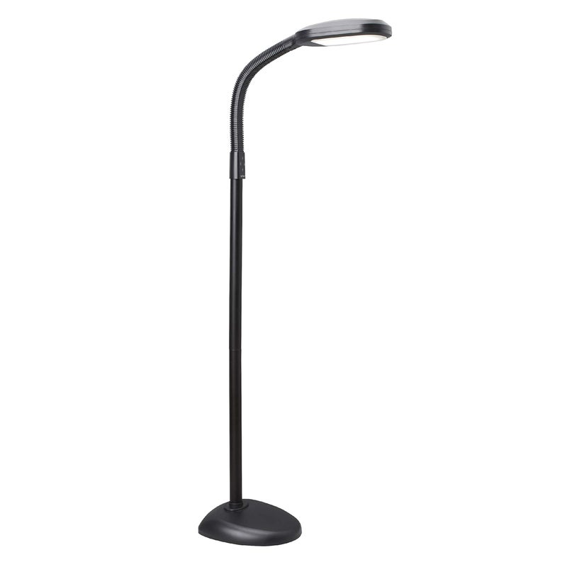 Verilux SmartLight Full Spectrum LED Modern Floor Lamp with Adjustable Brightness, Flexible Gooseneck and Easy Controls - Reduces Eye Strain and Fatigue - Ideal for Reading, Artists, Craft (Black) - Image 1