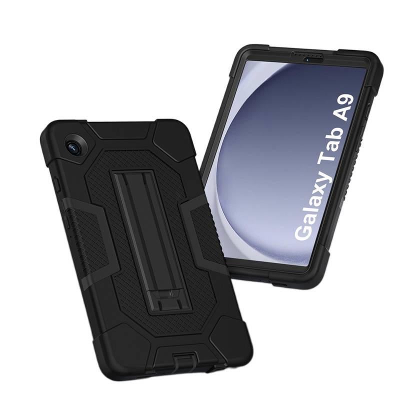 حافظة سامسونج تاب مقاومة للصدمات متوافقة مع Samsung Galaxy Tab A9 باللون أسود مع غطاء حماية ووظيفة حامل وحمل يومي للتابلت مقاوم للصدمات بوظيفة حامل Samsung Tab Shockproof - ModaStar - Image 5