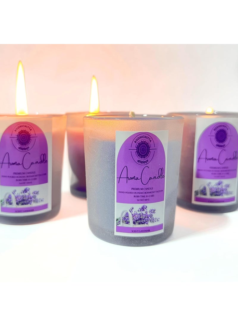 BODHICHITTA Bodhichitta Lavender Scented CandlesOrganic Wax Candles 4x70gm Each Aromatic Fragrance Upto 12 Hours Best Gifts 