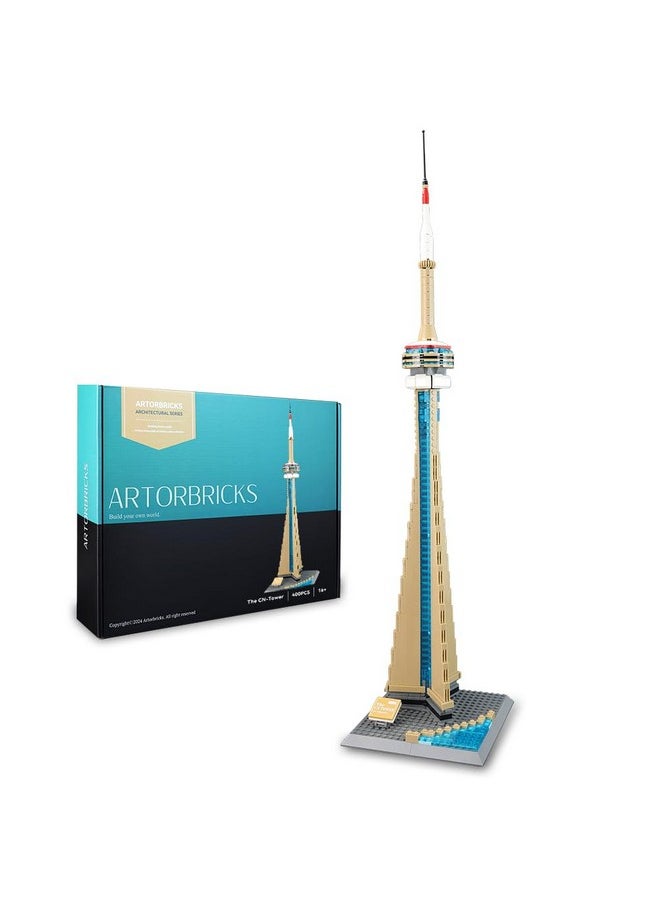 ARTORBRICKS ArtorBricks CN Tower Model Building Kit - 400-Piece Premium Architectural Set, Compatible with Major Brands, Detailed Landmark Replica for Collectors & Hobbyists (28” Tall, 6.9” Base)  - Image 1