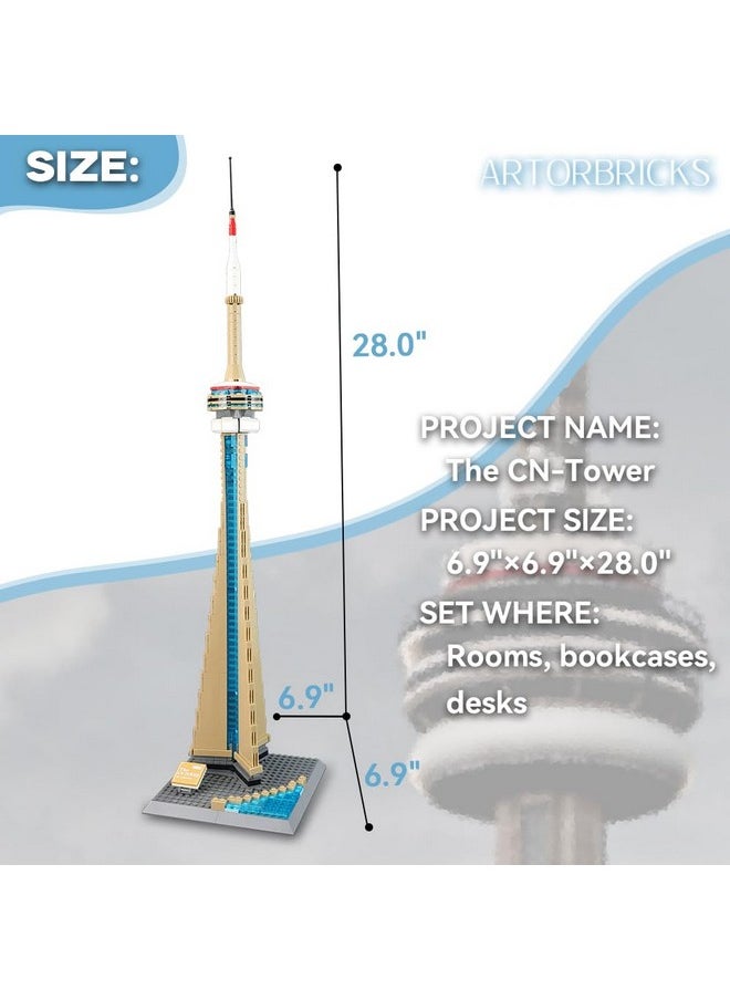 ARTORBRICKS ArtorBricks CN Tower Model Building Kit - 400-Piece Premium Architectural Set, Compatible with Major Brands, Detailed Landmark Replica for Collectors & Hobbyists (28” Tall, 6.9” Base)  - Image 2
