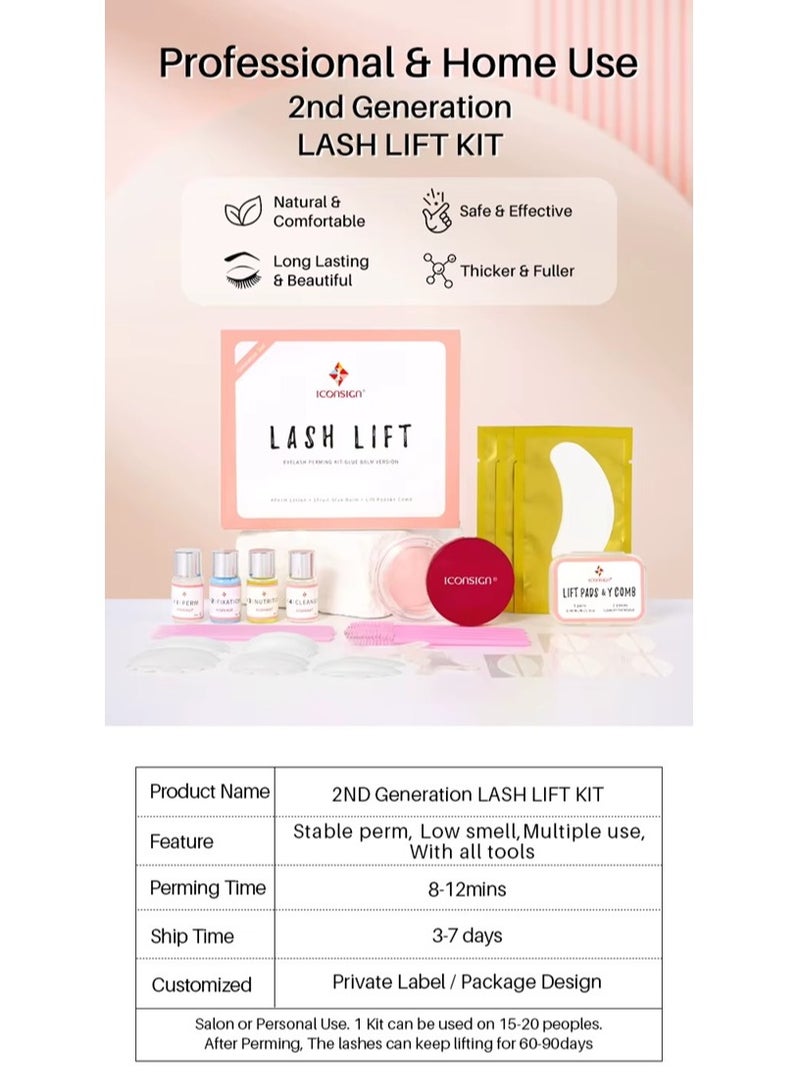 إيكونساين مجموعة تجعيد الرموش من الجيل الثاني من آيكون ساين مع غراء مُحسّن - مجموعة احترافية لرفع الرموش وتصفيح الحواجب، تجعيد طويل الأمد وتصفيف الحواجب، مجموعة كاملة للاستخدام في الصالون والمنزل - Image 5