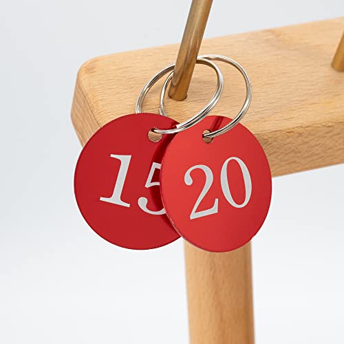 StayMax Round Aluminum Engraved Number Tags Key Tags ID Tags (1-25, Red) - Image 5