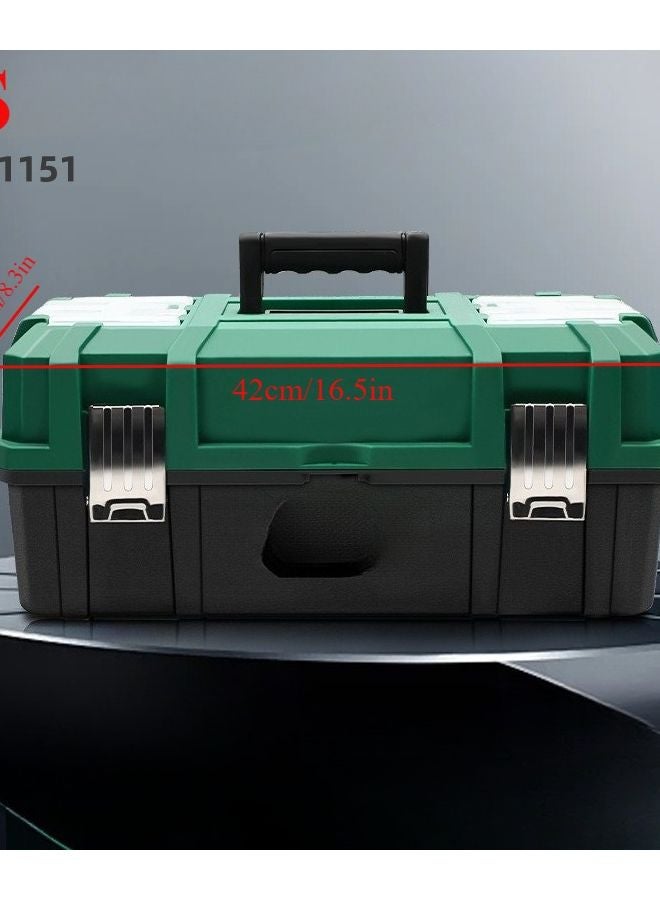Small 3 Layer Folding Toolbox Transparent Lid Waterproof Plastic Organizer - Image 4