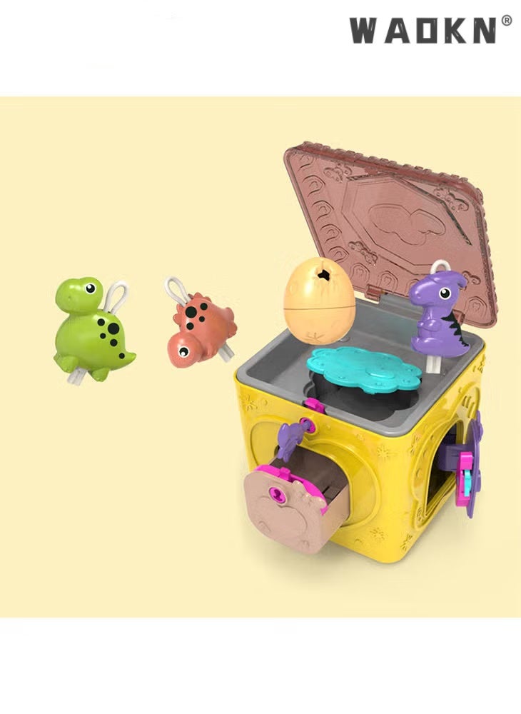 WAOKN Treasure Chest - Girls' Prize Box Container - Jewelry Storage Box with Lock Key,Mysterious Dinosaur Treasure Box Unlock Blind Box Toy Treasure Box  Portable Sewing Box, Birthday Gift for Girls Ages 4 to 6  - Image 3