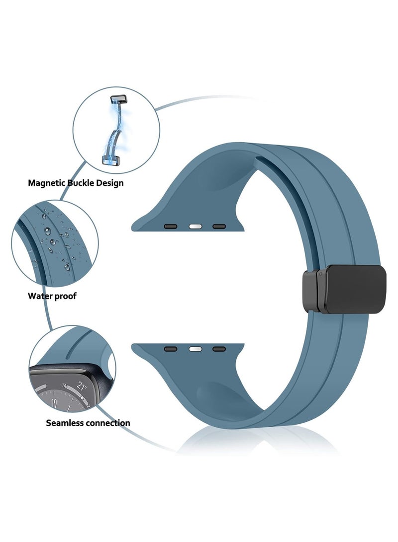 DUSALA Magnetic Silicone Watch Band 45mm/49mm Quick Release Strap for Men & Women Soft Skin Friendly Sport Replacement Band for Smartwatch & Analog Watches Durable, Waterproof, Magnetic Folding Clasp for All-Day Comfort - Image 2