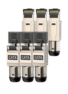 Generic RJ45 Connectors Tool Free Cat 8, Cat8 Field Termination Plug Shielded RJ45 Modular Plugs for 2000MHz 2GHz 40G Double Shielded Solid LAN Cable 22AWG-24AWG (6-Pack)  - Image 1