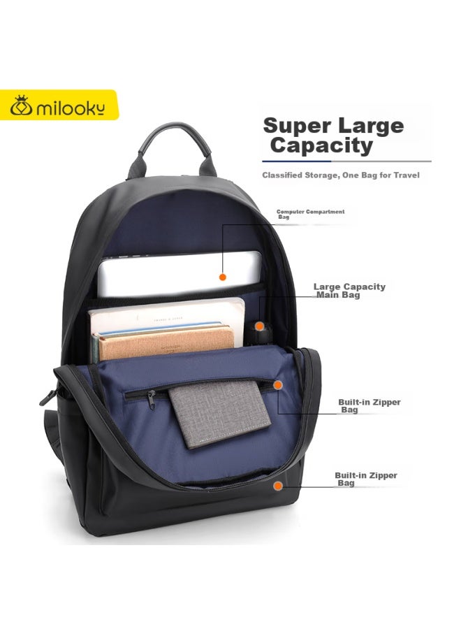 Milooky Backpack For Men, Business Travel Bag, Large Capacity Laptop Bag, Shoulder Bag, 14/15.6/16 Inch - Image 3