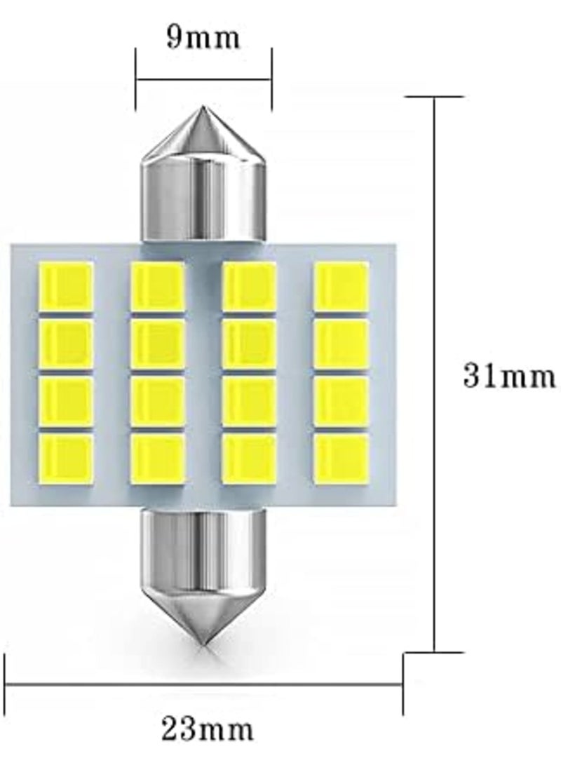 Led Car Bulb, 8pcs Super Bright White Double Tip 2835 31mm 16SMD Led Car Lights Bulb for Car Interior Dome Map Trunk Light - Image 5