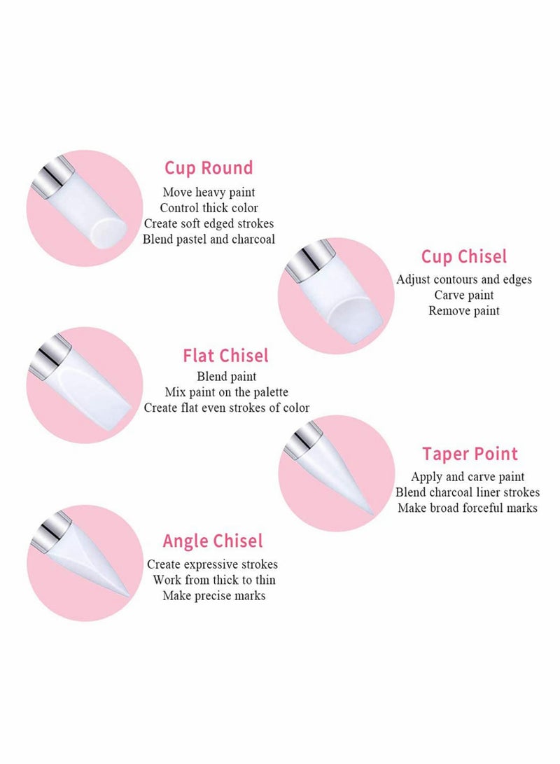 SOLARAE Nail Art Tool Set, Resin Palette Nail Art Painting Mixed Color 2 Way Acrylic Silicone Carving Pen Dotting Pen Tool Manicure Kit DIY Makeup Display Board for Home Salon - Image 3