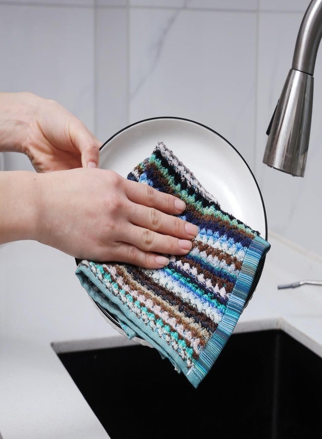 Oeleky Kitchen Dishcloths for Washing Dishes, Ultra Absorbent Dish Rags, Cotton Cleaning Cloths Pack of 8, 12x12 Inches - Image 3