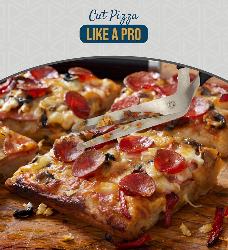 Raafi Sharp Pizza Scissors Cutter. Food Grade and Dishwasher Safe Pizza Cutter for Perfect Slices. No More Topping Mess. 10.6 Inch Kitchen Scissors better than Pizza Roller - Image 5