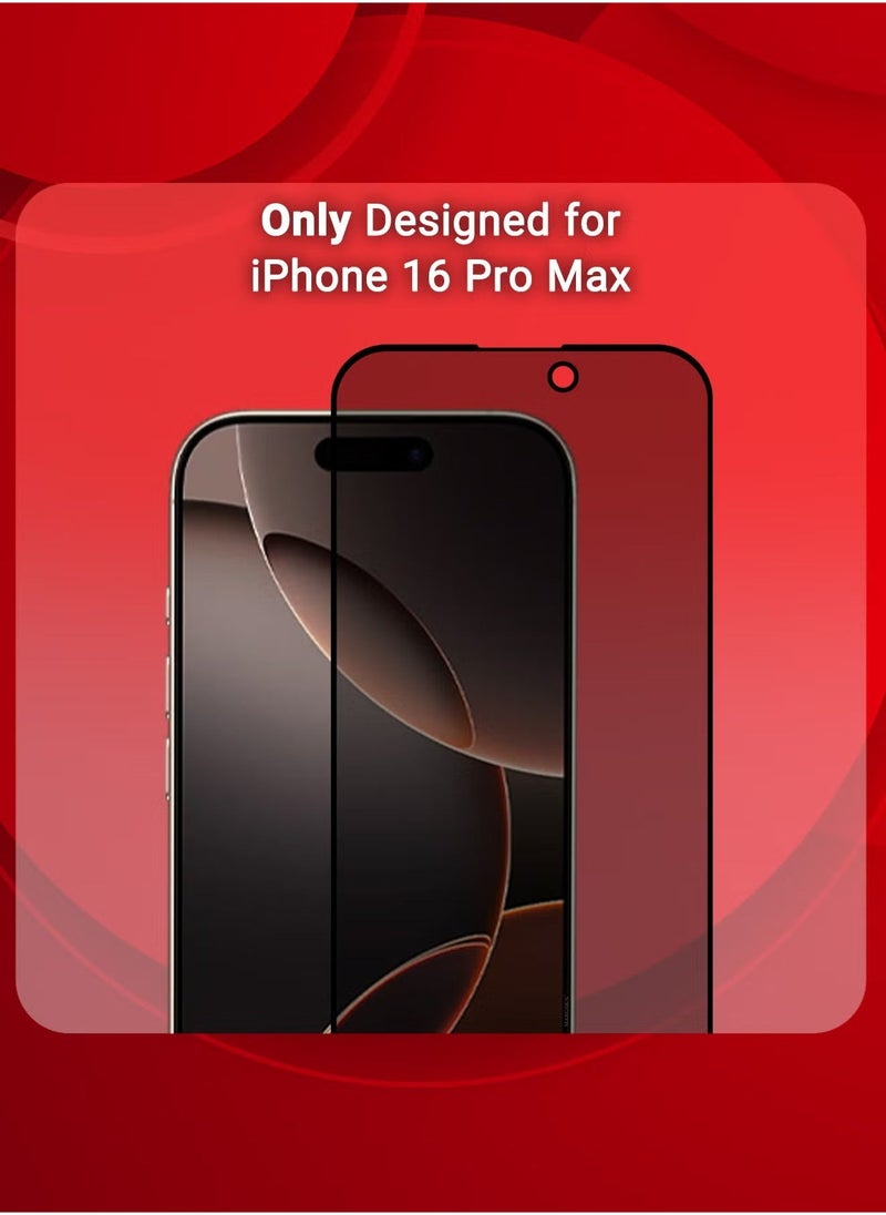 JAJEEK "New 3-Pack iPhone 16 Pro Max Privacy Screen Protector – Anti-Spy Tempered Glass, 9H Hardness, Case-Friendly, Black Privacy Film" - Image 2
