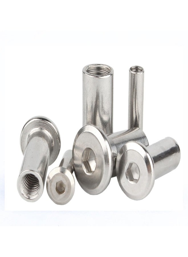 RELY+ Rely®⇒VP INDUSTRIES (Pcs-25) M8x16 mm Nickel Allen JCB Sleeve barrel nut with internal thread | Flat Head Furniture Joint Connector threaded Feasible for Insert of All M8 Thread Screw & Bolt - Image 1
