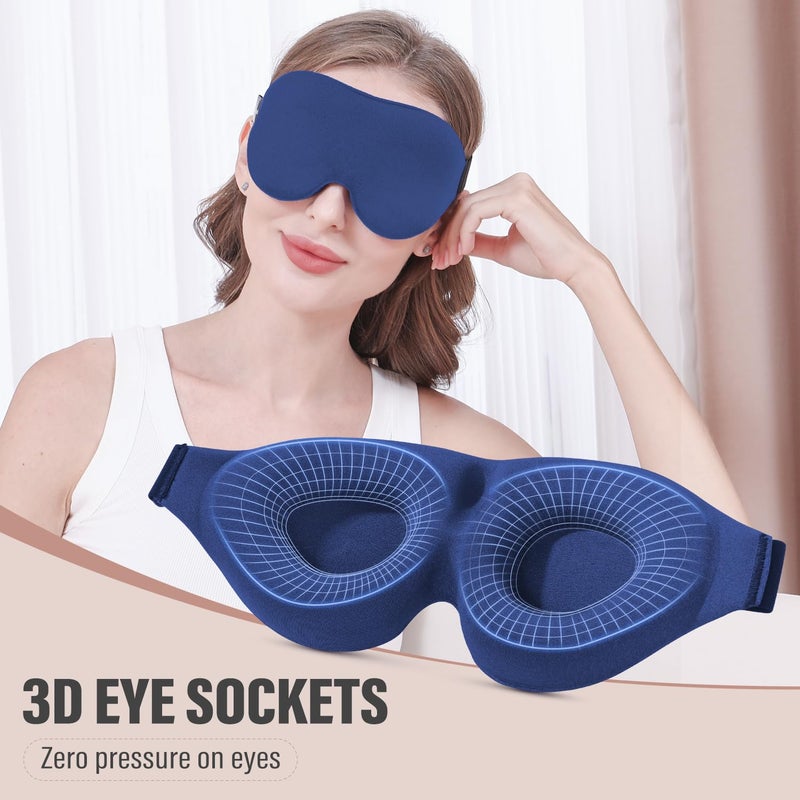 YIVIEW Sleep Mask for Side Sleeper, Complete Light Blocking 3D Pink Sleeping Eye Mask, Soft Breathable Eye Cover for Women Men, Relaxing Zero Pressure Night Blindfold - Image 4