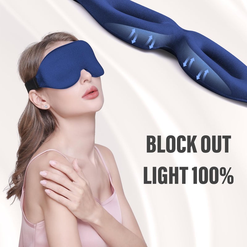 YIVIEW Sleep Mask for Side Sleeper, Complete Light Blocking 3D Pink Sleeping Eye Mask, Soft Breathable Eye Cover for Women Men, Relaxing Zero Pressure Night Blindfold - Image 3