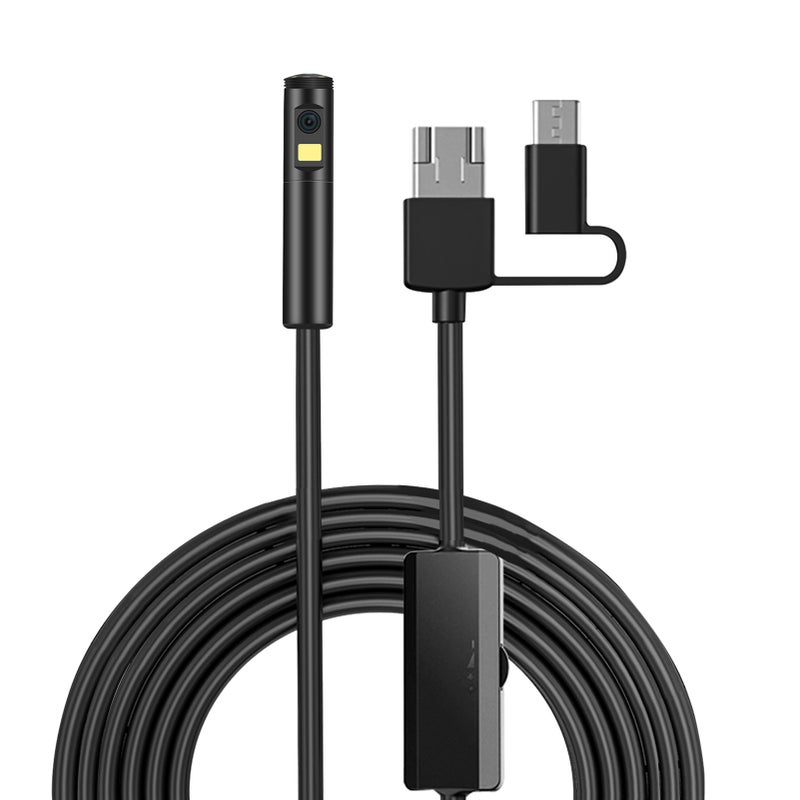 Industrial Endoscopy Borescope Inspection Camera 3 In 1 Interface Replacement for Type-C/ Android/ USB Port Built-in 9 Dimmable Adjustable Brightness LEDs 8mm Lens 1960 * 1080 Resolution IP68 Water - Image 1