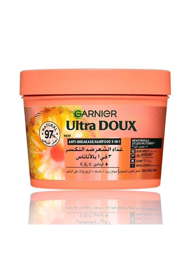 Ultra Doux Hair Food Anti-Breakage Pineapple 3-in-1 Hair Mask 390ML