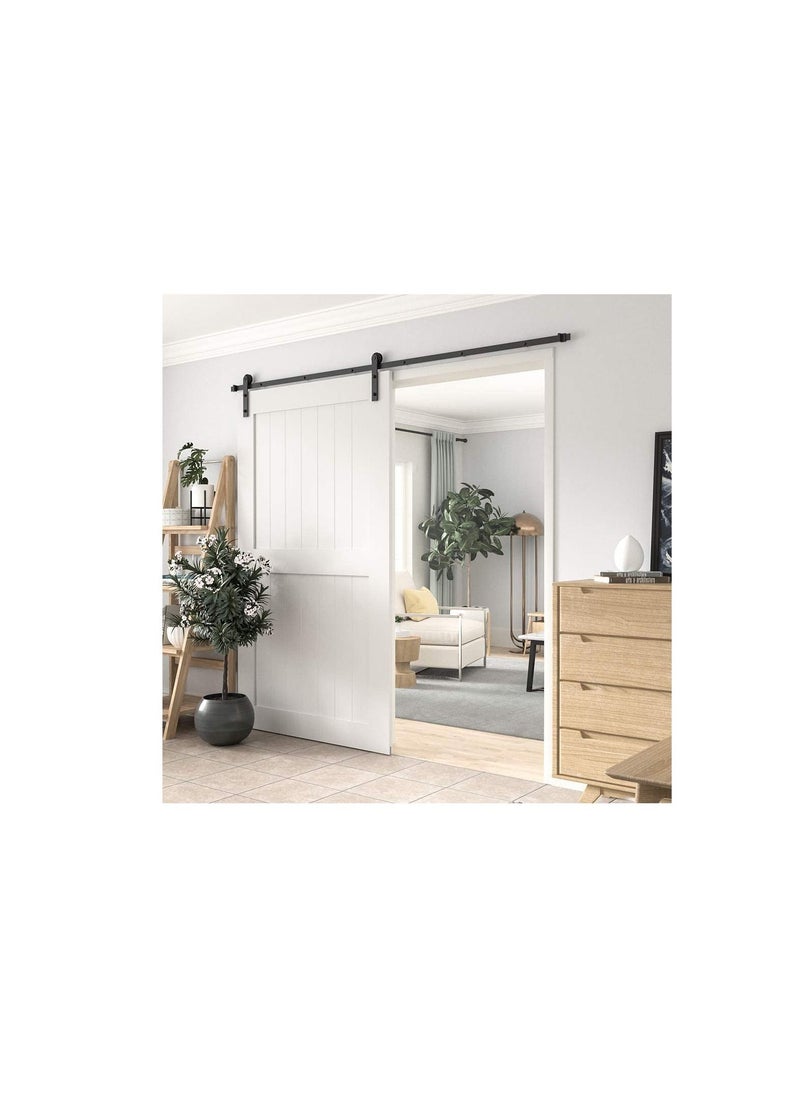 ROBUSTLINE Robustline Black Straight Design Sliding Roller Barn Single Wood Door Hardware Closet Track Kit Set (3 Mtr / 10 Foot)  - Image 2