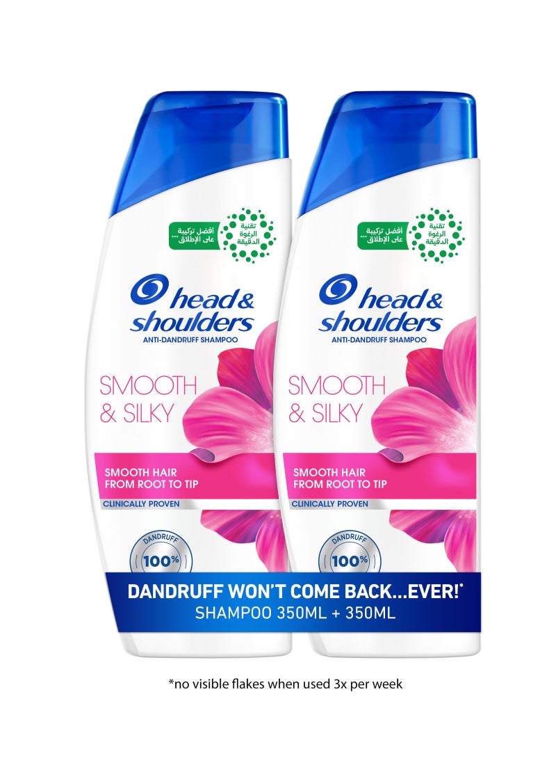 Head & Shoulders Smooth & Silky Anti-Dandruff Shampoo, with MaxFoam Technology Dandruff Won’t Come Back, Smooth Hair from Root to Tip, Clinically Proven - Image 1