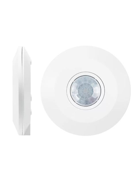 Round Ultra Thin Surface Mount Human Body Motion Sensor Switch LED500W/Incandescent 1200W 220-240V with Fresnel Lens, High Quality Sensor Chip, 360 Degrees Detection Angle Photosensitive Delay Time Adjustment for Ceiling & Wall, M