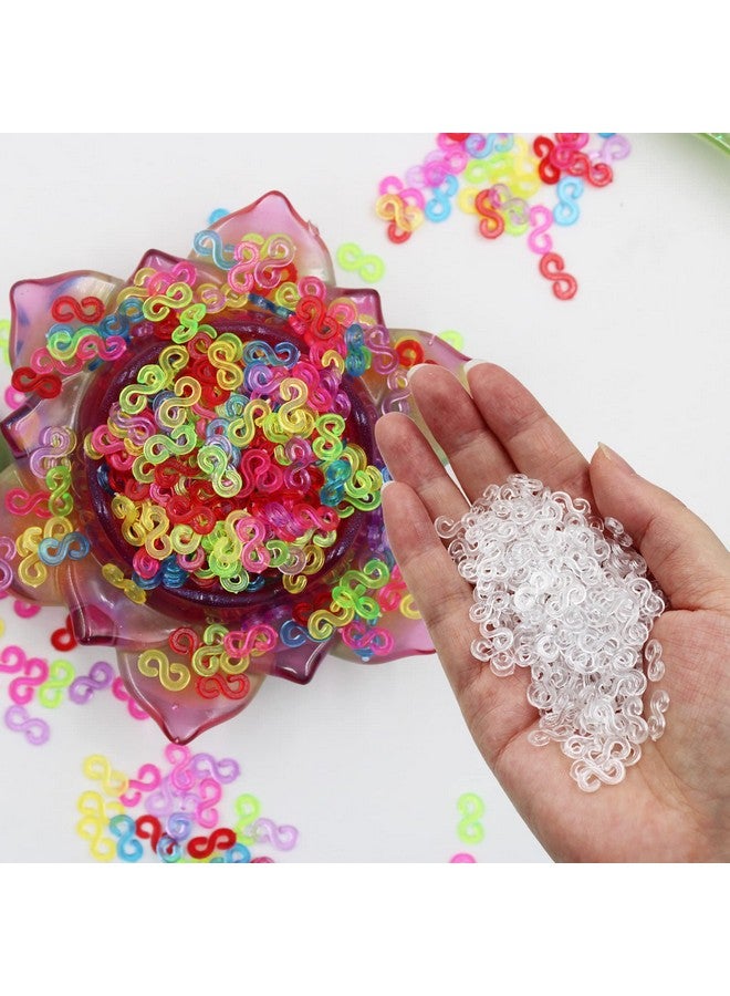 lyfLux 2000 PCS S Clips Rubber Band Clips, Connectors Rubber, Bracelet Making, Rubber Bands for Bracelets, DIY Handicrafts, Exquisite Gadgets, Transparent and Color - Image 4