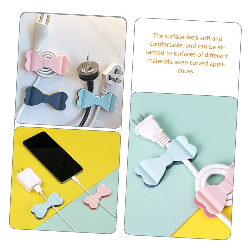12 Pcs Bowknot Design Adhesive Wire Clips Cable Organizer For Home Office Use - Image 4