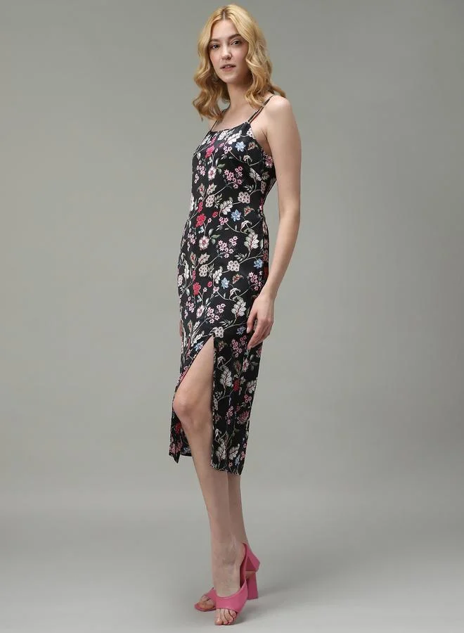 أوجيدر فستان ميدي ساتان بشق جانبي