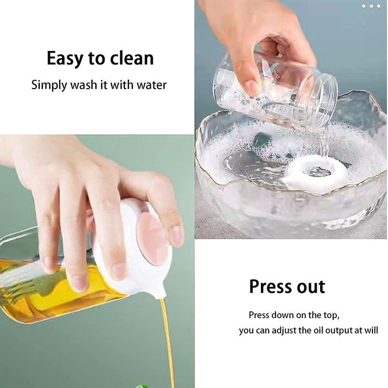 AVMPHD Oil Dispenser BottleOil Dispenser with Silicone Oil BrushWide Opening Oil Bottle230ml Oil bottle For CookingBakingBBQMarinating SET OF 1 - Image 3