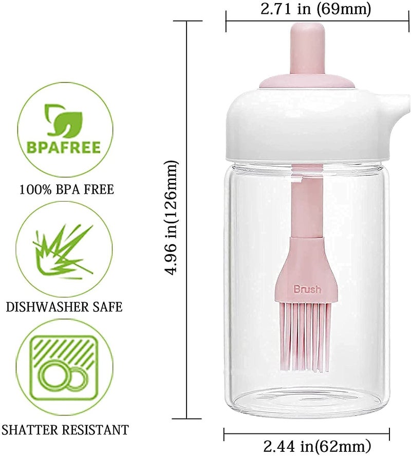 AVMPHD Oil Dispenser BottleOil Dispenser with Silicone Oil BrushWide Opening Oil Bottle230ml Oil bottle For CookingBakingBBQMarinating SET OF 1 - Image 4