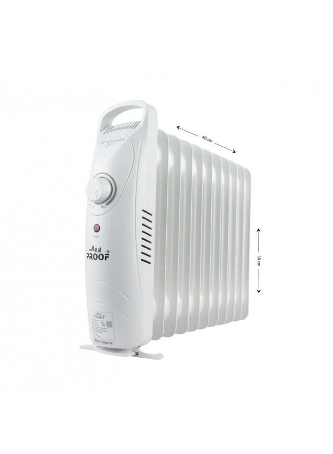 برووف دفايه كهربائيه - زيتيه -2500 وات - 11  ريشه تكحم فى درجه الحراره أبيض