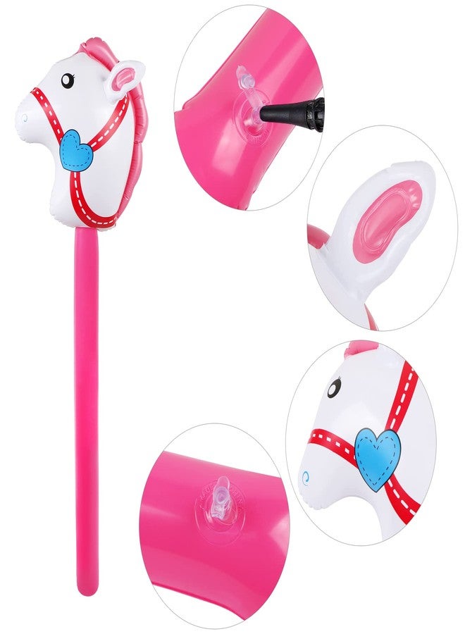 EVERMARKET 3 Pieces Inflatable Stick Horse,Inflatable Horsehead Stick Balloon Pony Stick for Christmas Horse Themed Birthday Party Decorations Supplies Favors Props Cowboy Horse Costume Stick,37 Inch - Image 3