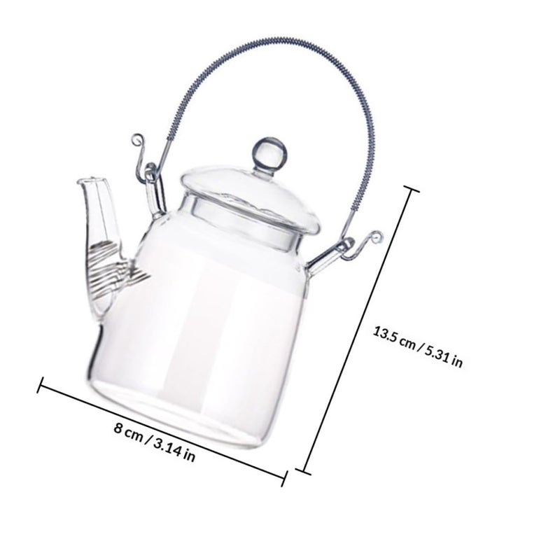 Heat Resistant Glass Teapot 500ml with Stainless Steel Handle for Stovetop Use - Image 3