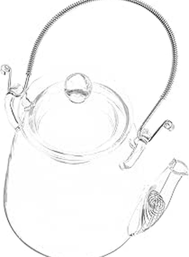 Heat Resistant Glass Teapot 500ml with Stainless Steel Handle for Stovetop Use - Image 1