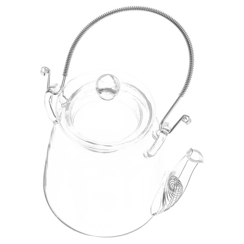 Heat Resistant Glass Teapot 500ml with Stainless Steel Handle for Stovetop Use - Image 2