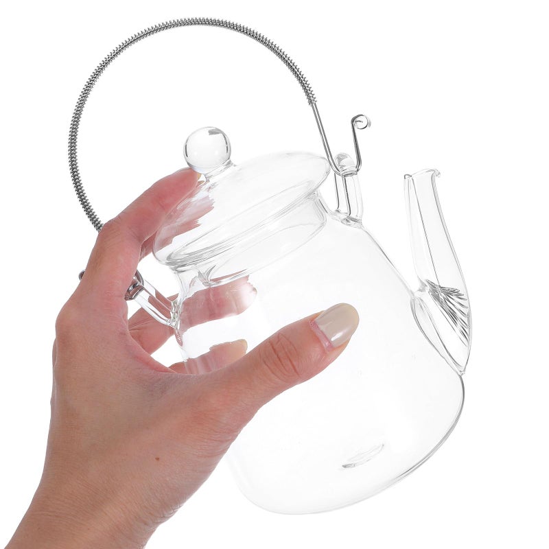 Heat Resistant Glass Teapot 500ml with Stainless Steel Handle for Stovetop Use - Image 5