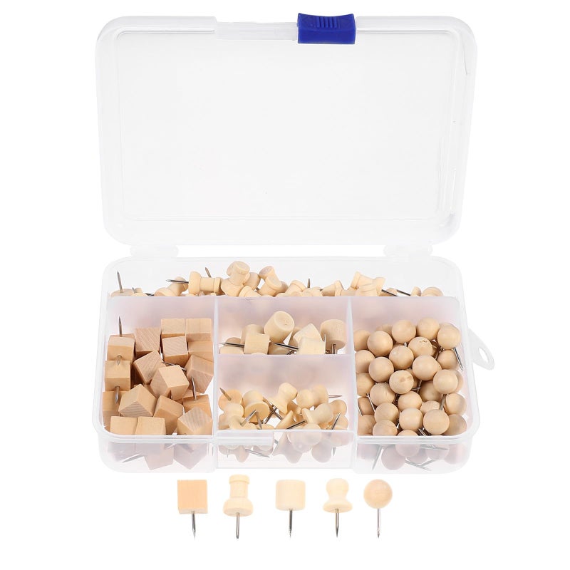 Wooden Push Pins 1 Box Creative Stationery For Bulletin Board Corkboard Map - Image 2