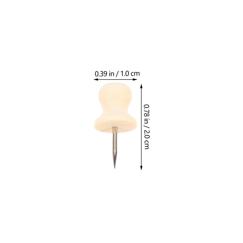 Wooden Push Pins 1 Box Creative Stationery For Bulletin Board Corkboard Map - Image 3