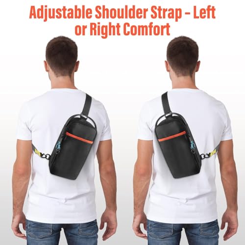 GIASSVIO Sling Crossbody Bag for Nintendo Switch 2/Steam Deck/PlayStation Portal, Large Portable Shoulder Crossbody Bag with USB Charging Port and 16 Game Card Slots,Holds Console & Accessories,Black - Image 4