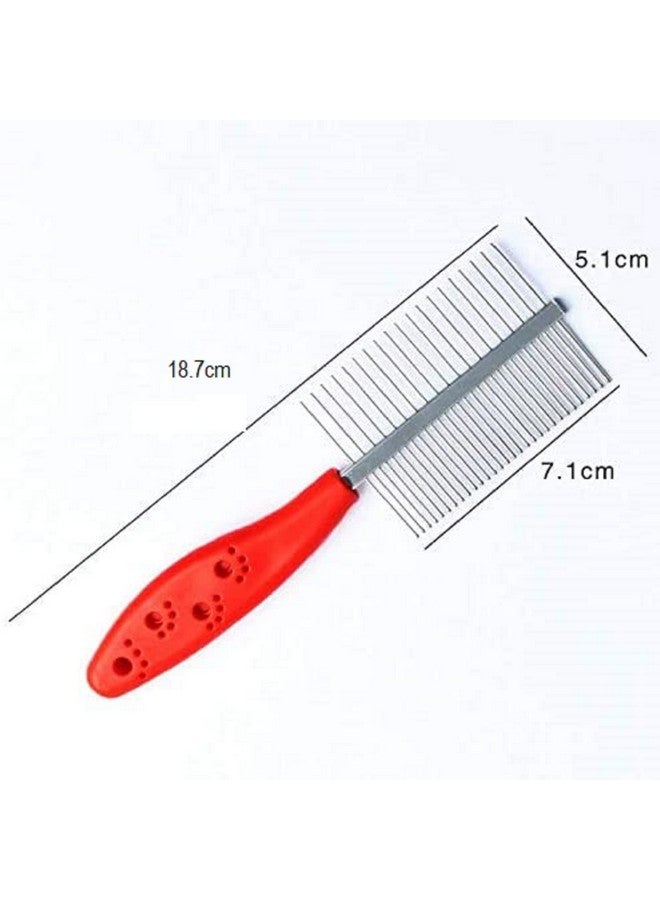Double Sided Stainless Steel Bristle Grooming Comb Ideal For Dogs And Puppies Removing Matted Fur (Multicolor, Pack Of 1 Psc) - Image 2