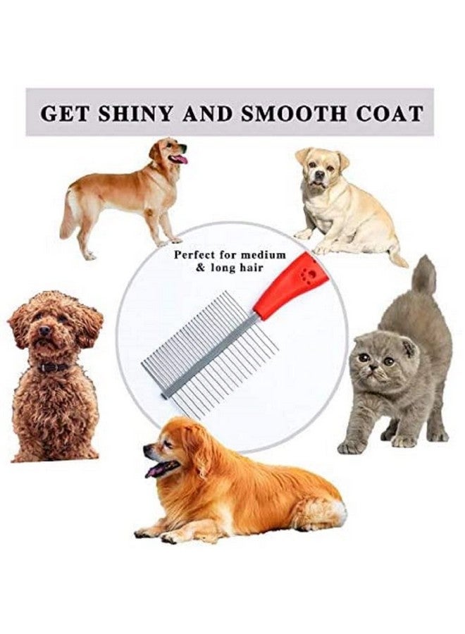 Double Sided Stainless Steel Bristle Grooming Comb Ideal For Dogs And Puppies Removing Matted Fur (Multicolor, Pack Of 1 Psc) - Image 4