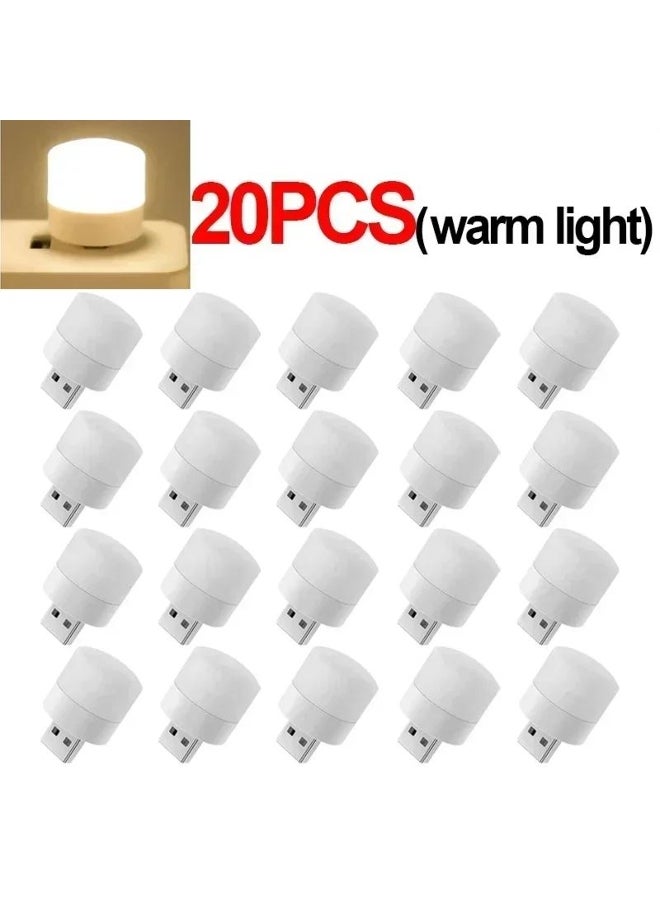 50-1PCS USB Night Light Mini LED Night Light USB Plug Lamp Power Bank Charging USB Book Lights Round Reading Eye Protection Lamp  - Image 2