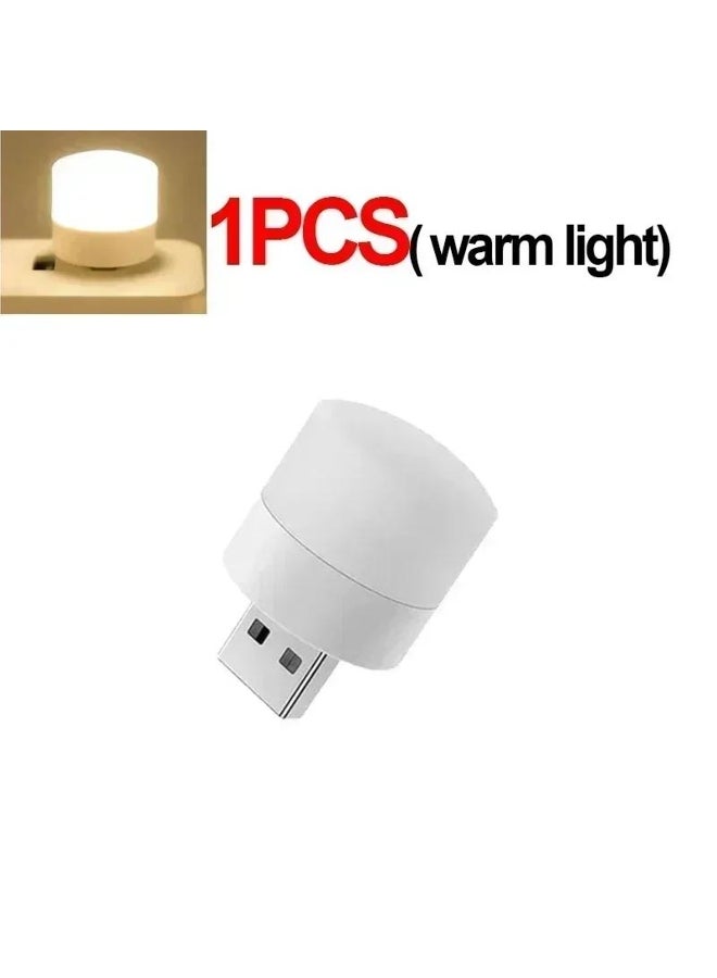 50-1PCS USB Night Light Mini LED Night Light USB Plug Lamp Power Bank Charging USB Book Lights Round Reading Eye Protection Lamp  - Image 5